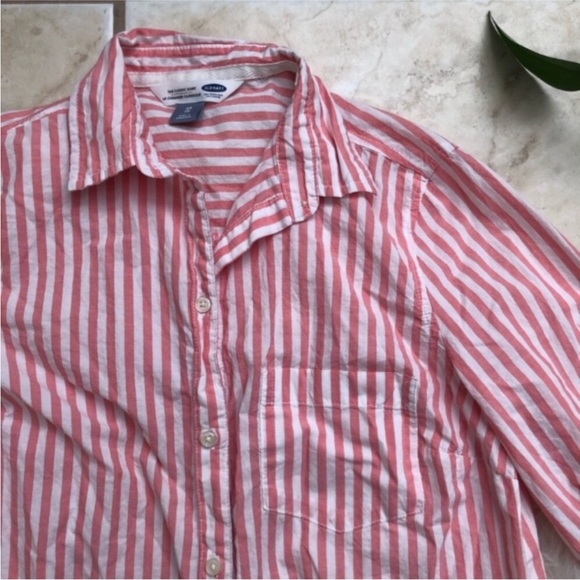 Old Navy The Classic Shirt in Pink Stripes - Picture 5 of 5